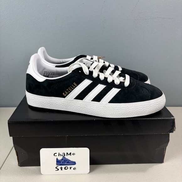 Adidas Gazelle Adv Sneaker Casual Shoes Black White FX6563 Men's Sz 6.5 W  Sz 7.5